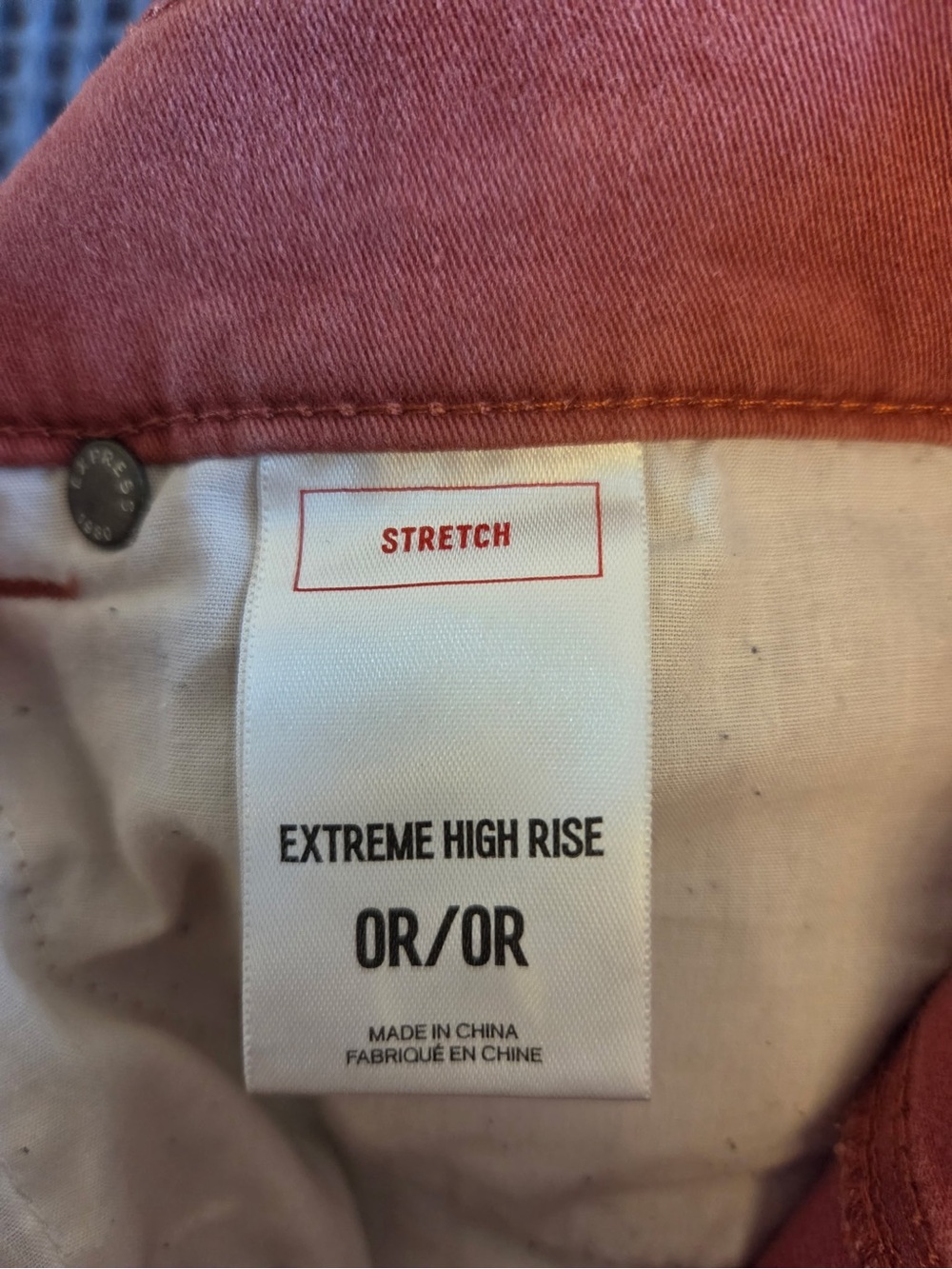 Express Extreme High Rise Brick-Red Jeans 0 Regular - Picture 8 of 9